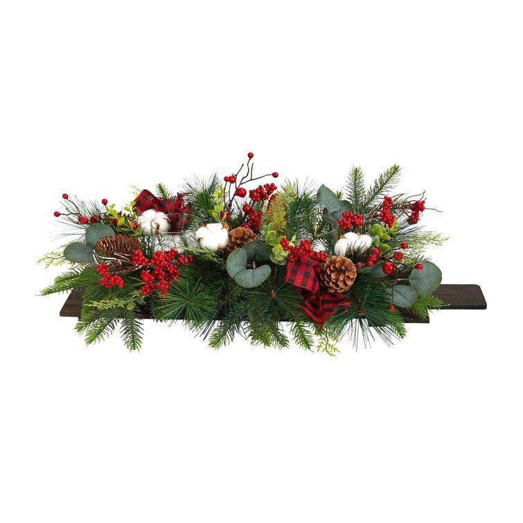 Holiday Berries, Pinecones And Eucalyptus Christmas Artificial Arrangement