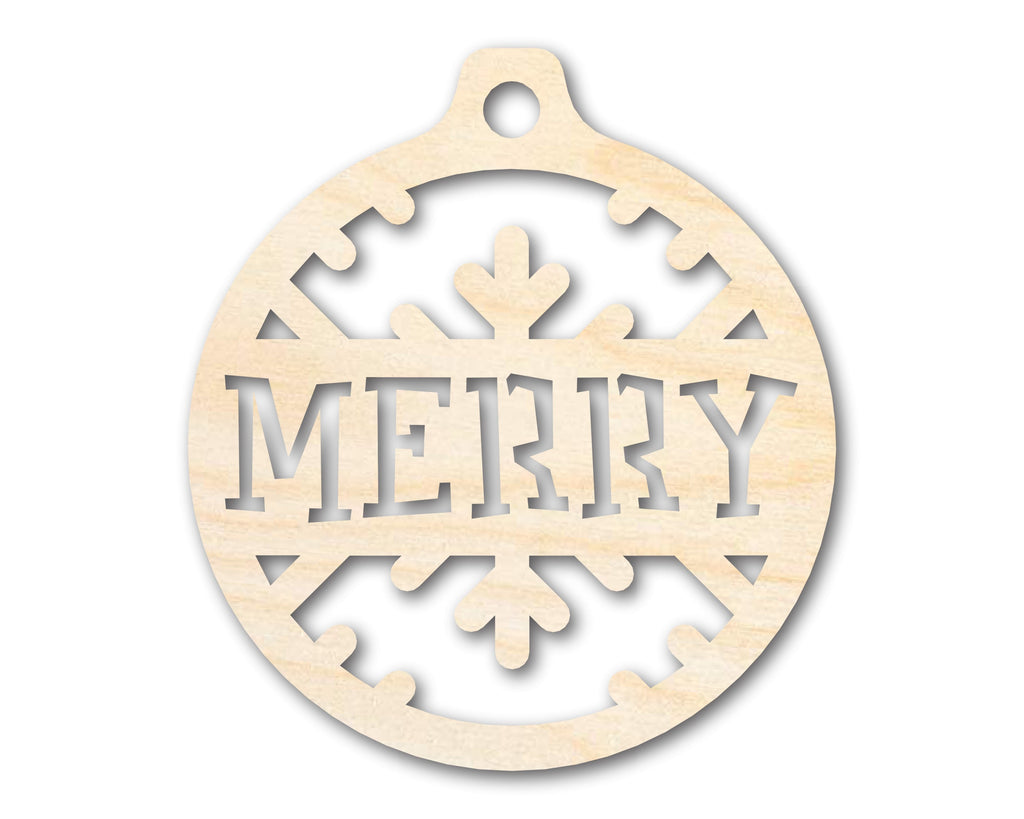 Unfinished Wood Merry Ornament Shape - Craft - up to 46" DIY