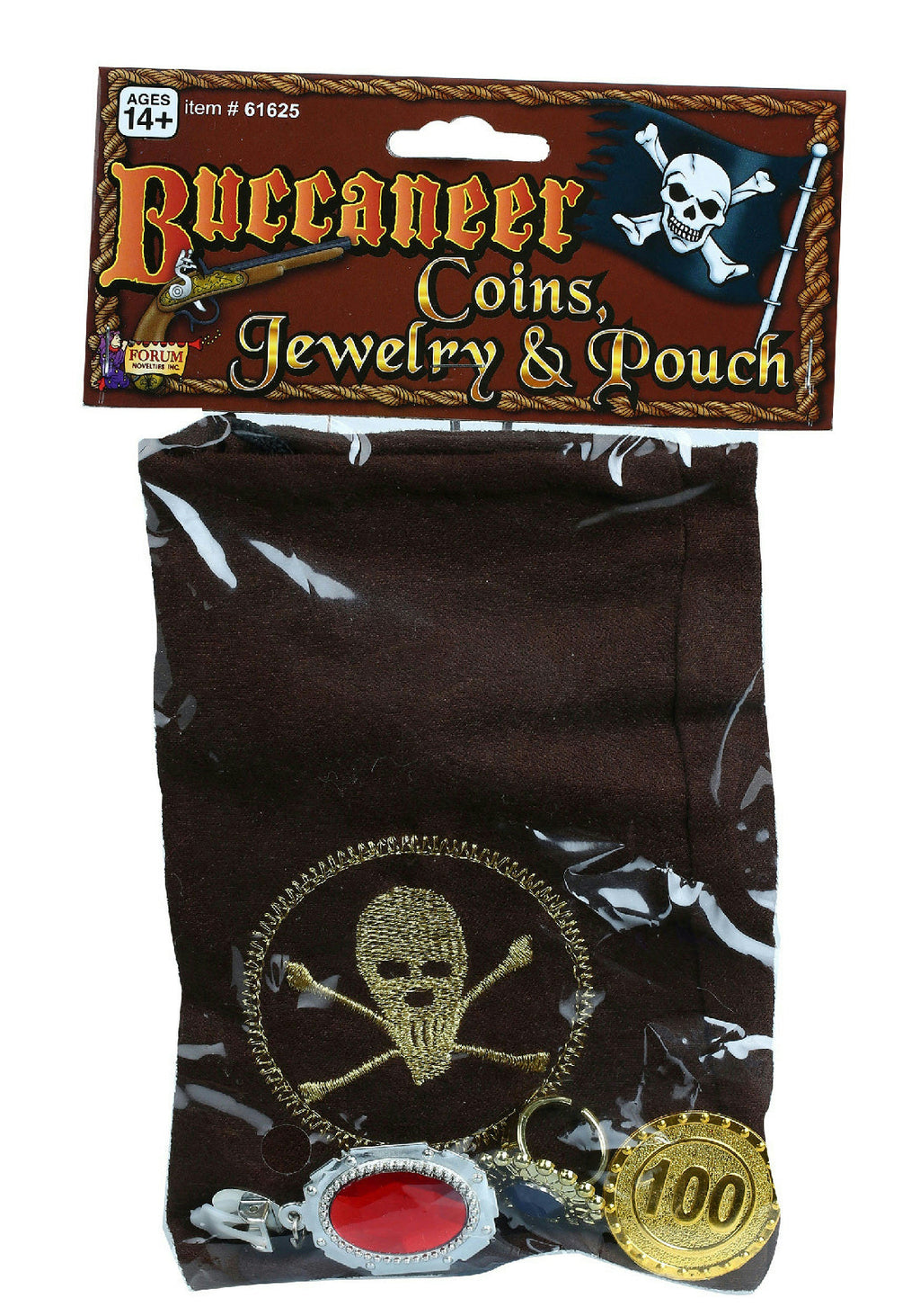 Buccaneer Coins Jewelry and Pouch Pirate Costume Accessory