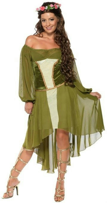 Tales of Old England Fair Maiden Sexy Dress and Flower Halo Costume Large 14-16