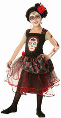 Girls Day of the Dead Rosa Senorita Child Costume Dress Size Small 4-6