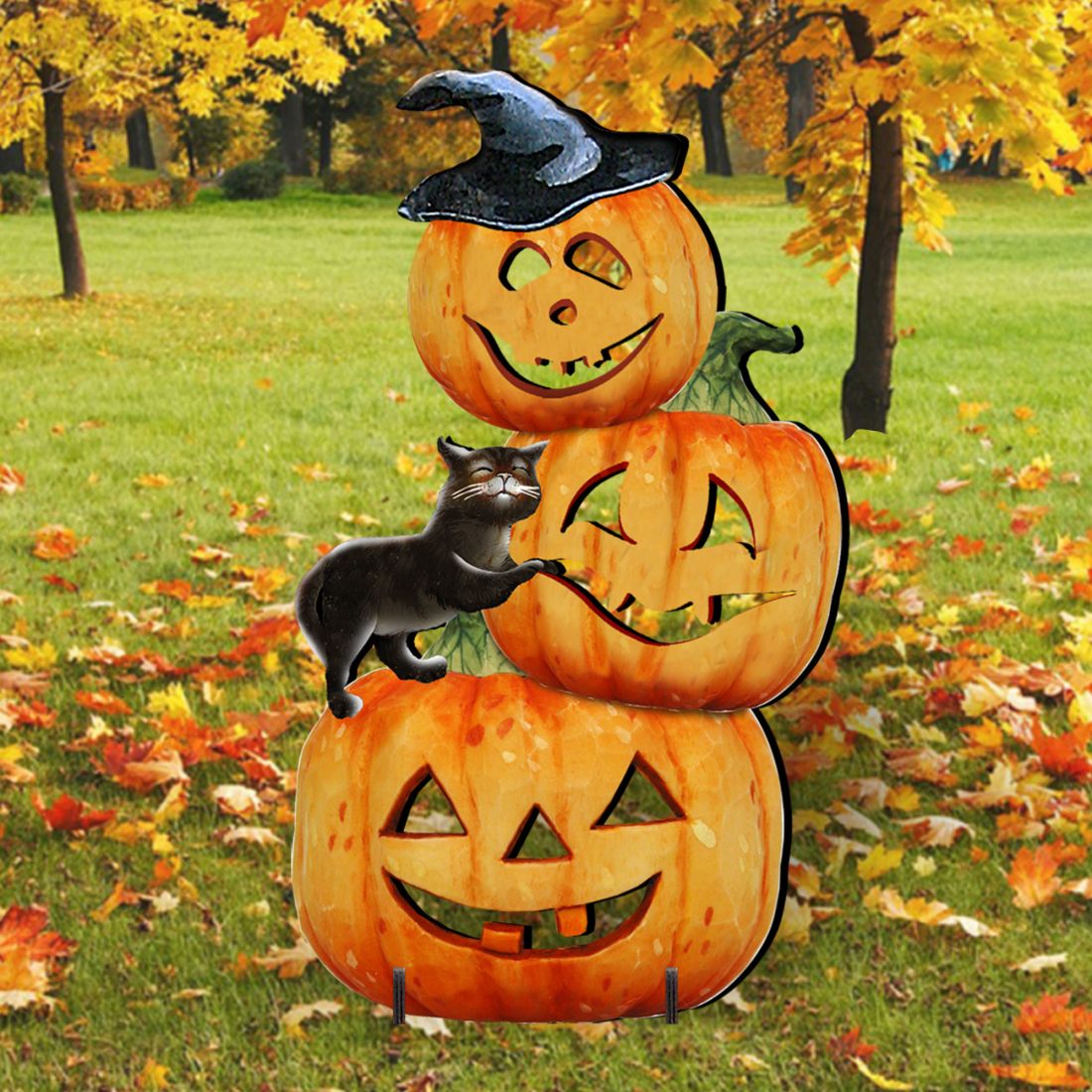 Scary Stacking Pumpkin Halloween Outdoor Decor by G. DeBrekht - Thanksgiving Halloween Decor - 8158415F