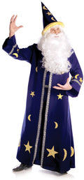 Spell Master Merlin Wizard Robe Blue with Yellow Stars Classic Adult Costume