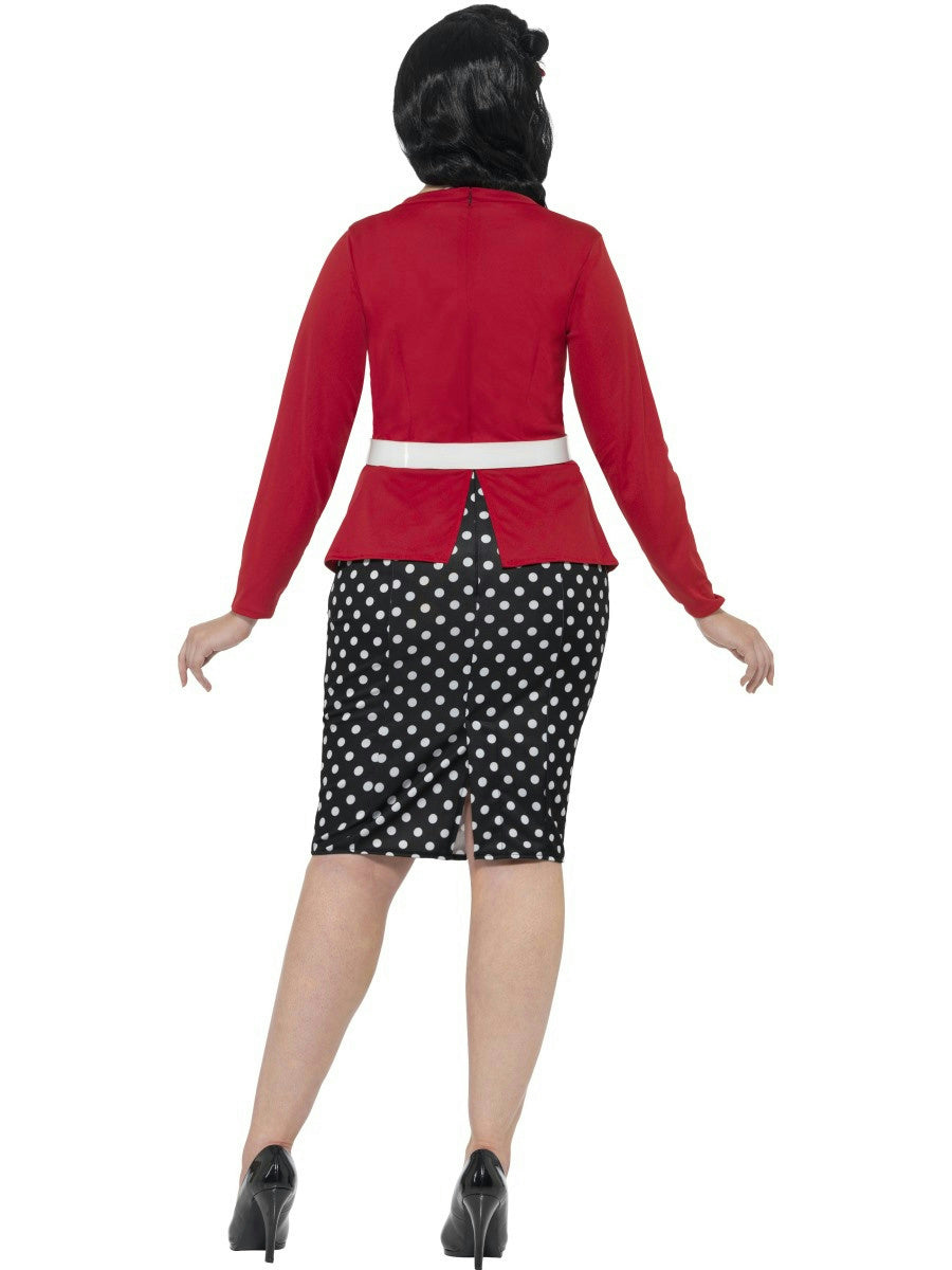 Smiffy's Women's Curves 50's Pin Up Polka Dot Adult Retro Costume