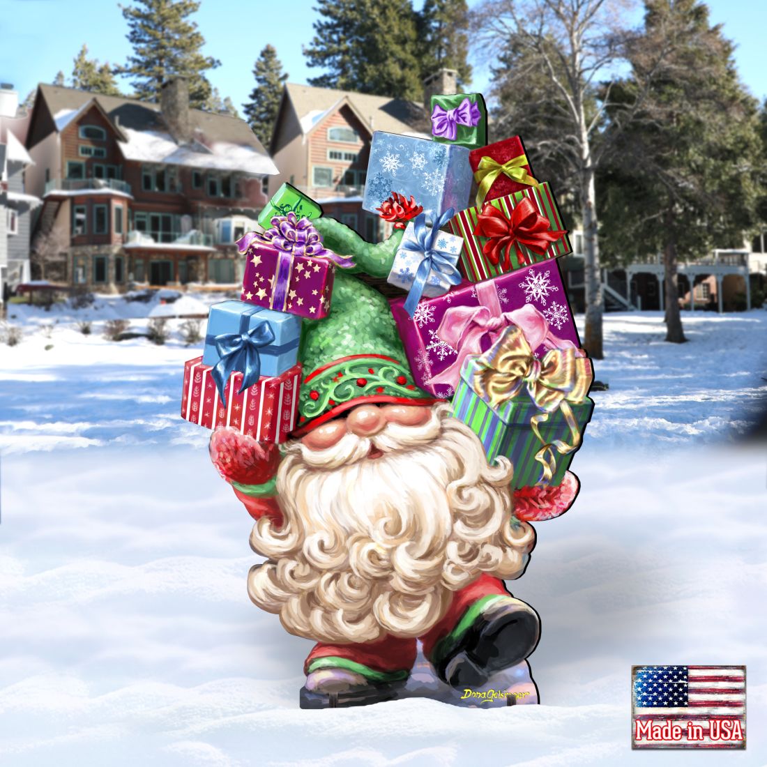 Gift Giver Gnome Dwarf Holiday Outdoor Decor by D. Gelsinger - Christmas Decor - 8461054F-DG