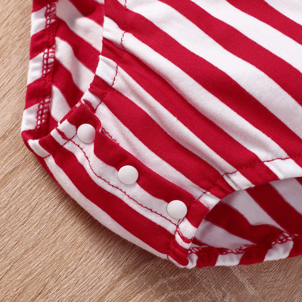 Kids Christmas Elk Striped Hat Set