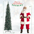 Snowy Artificial Pencil Christmas Tree with Pine Cones
