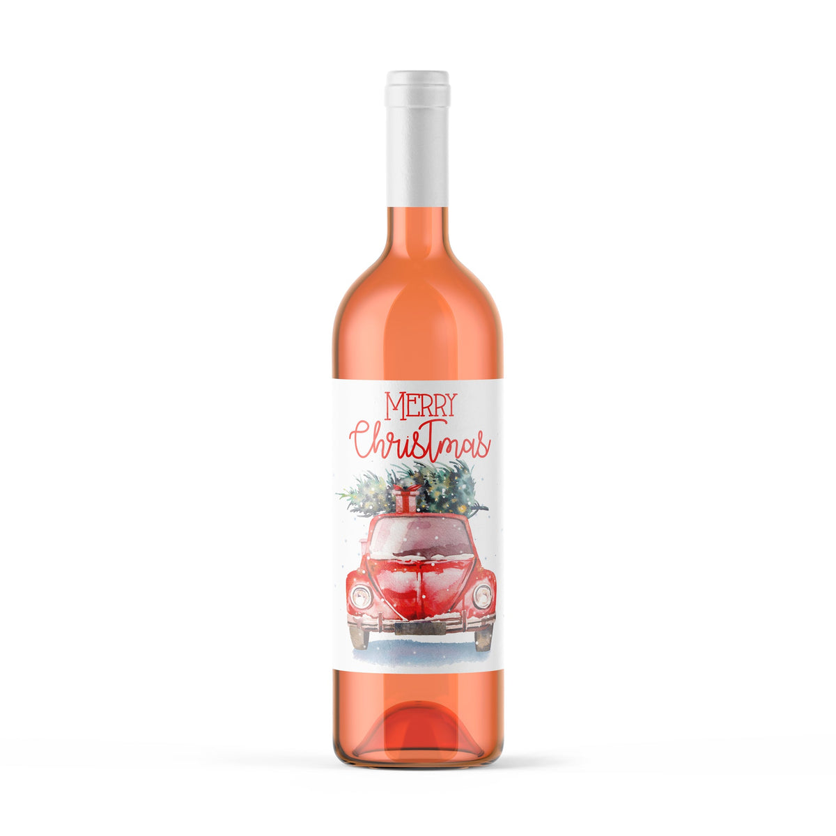 Vintage Truck Merry Christmas Wine Labels, Pack of 4