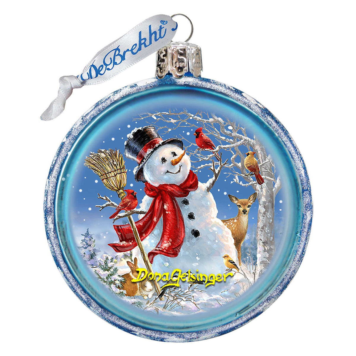 Frosty Forest Friends Glass Ornament by D. Gelsinger - Christmas Santa Snowman Decor - 71105-1624