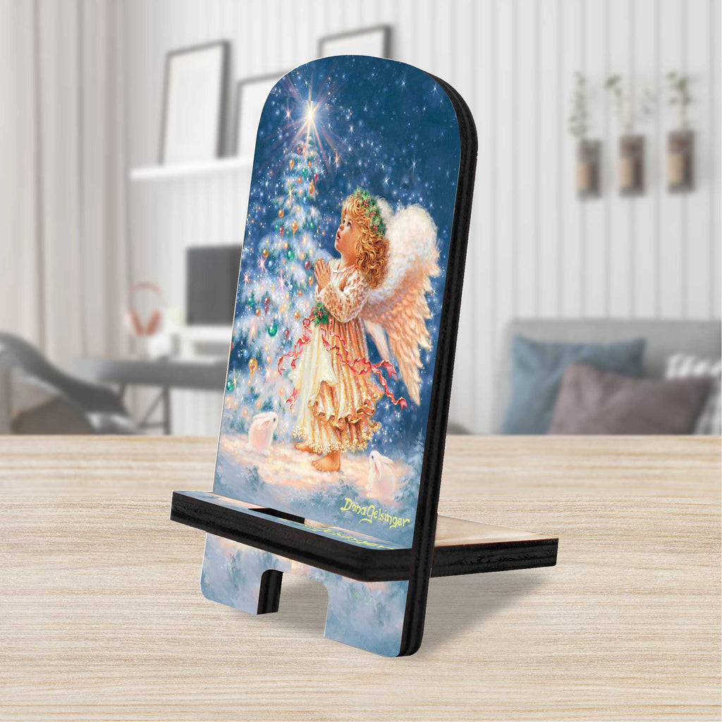 My Christmas Wish Cell Phone Stand Christmas Decor Wood Mobile Tablet Holder Charging Station Organizer - 892072-DG