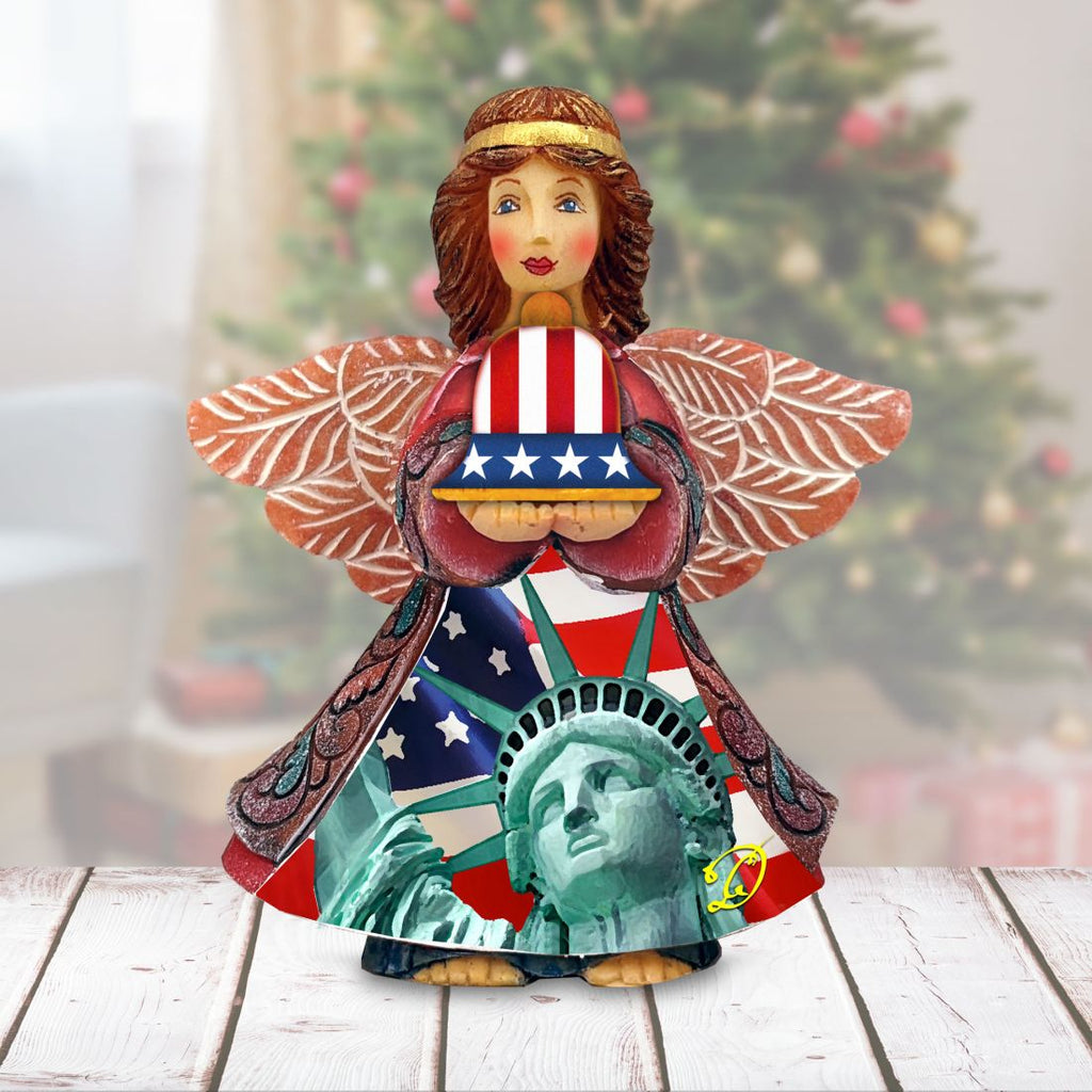 Patriotic Angel Figurine by G. DeBrekht - American Christmas Decor - 516661