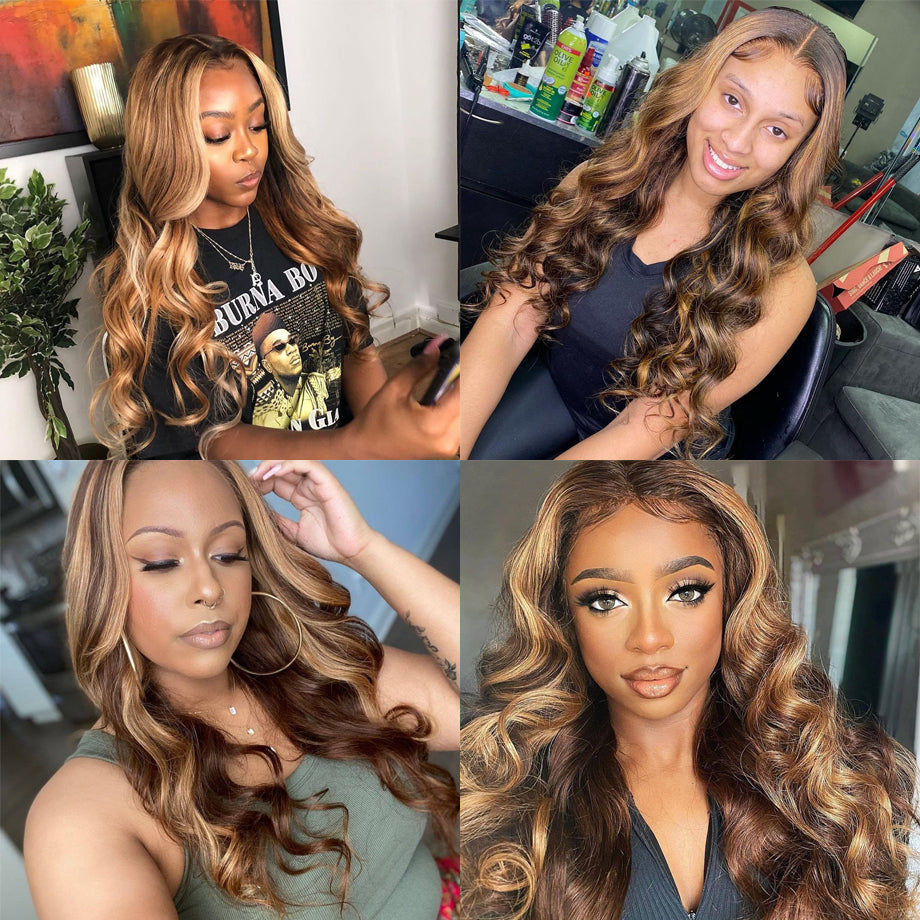 Fashion Highlights Blonde Body Wave Human Hair Wig