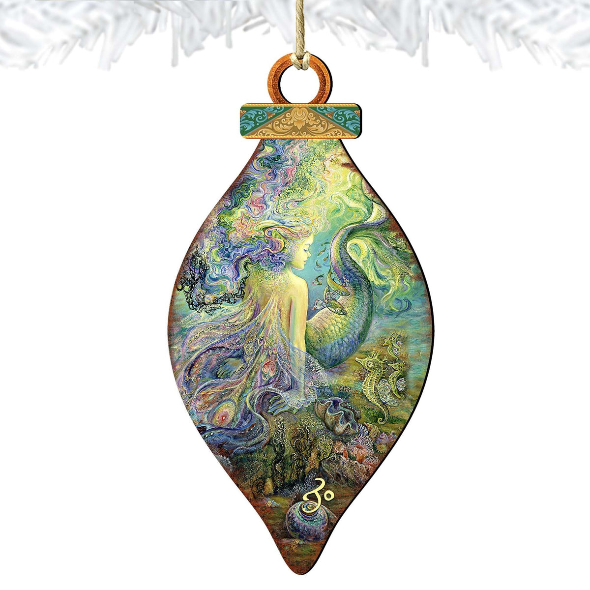 Mer Fairy Wooden Ornaments by Josephine Wall - Christmas Decor - 845624-JW