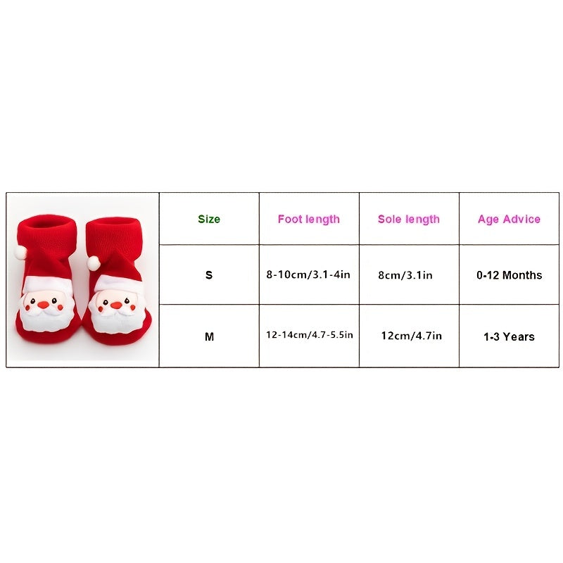 1 Pair Baby Boys & Girls Anti-Skid Floor Socks - Cartoon Doll Christmas Socks for Toddlers & Children | Cute & Trendy Design