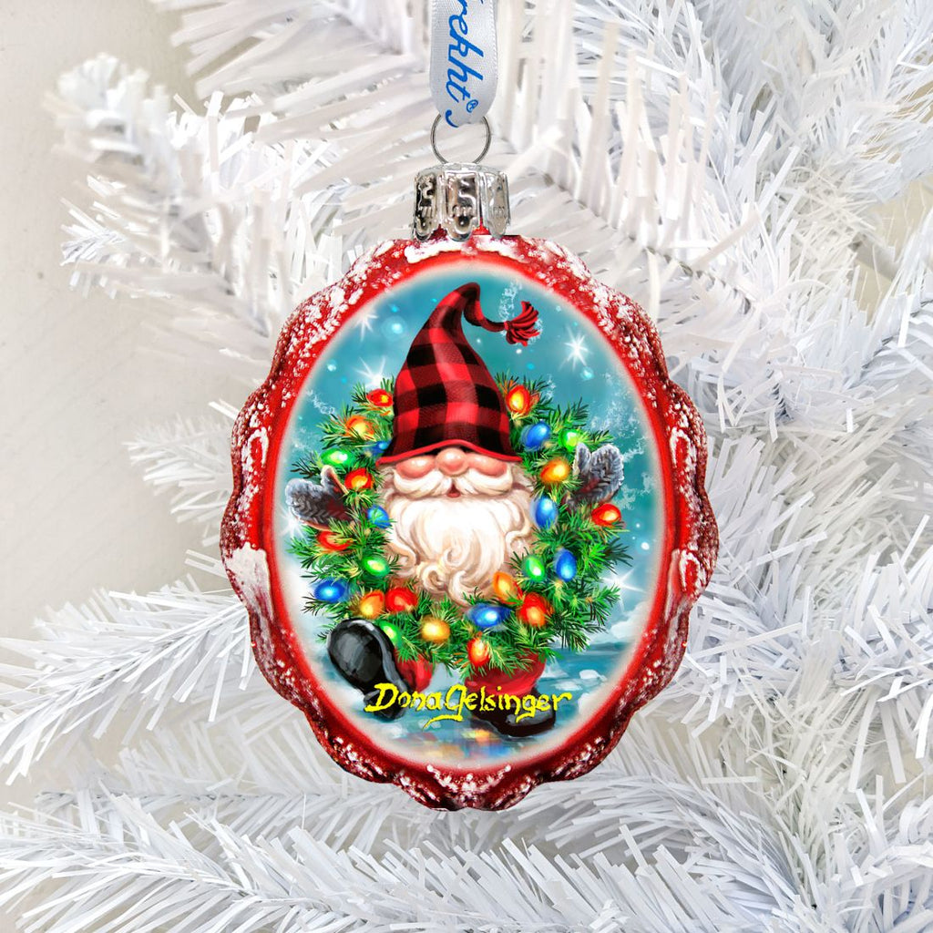 Bright Lights Gnome Dwarf Mercury Glass Ornament by D. Gelsinger - Christmas Decor - 778109-DG