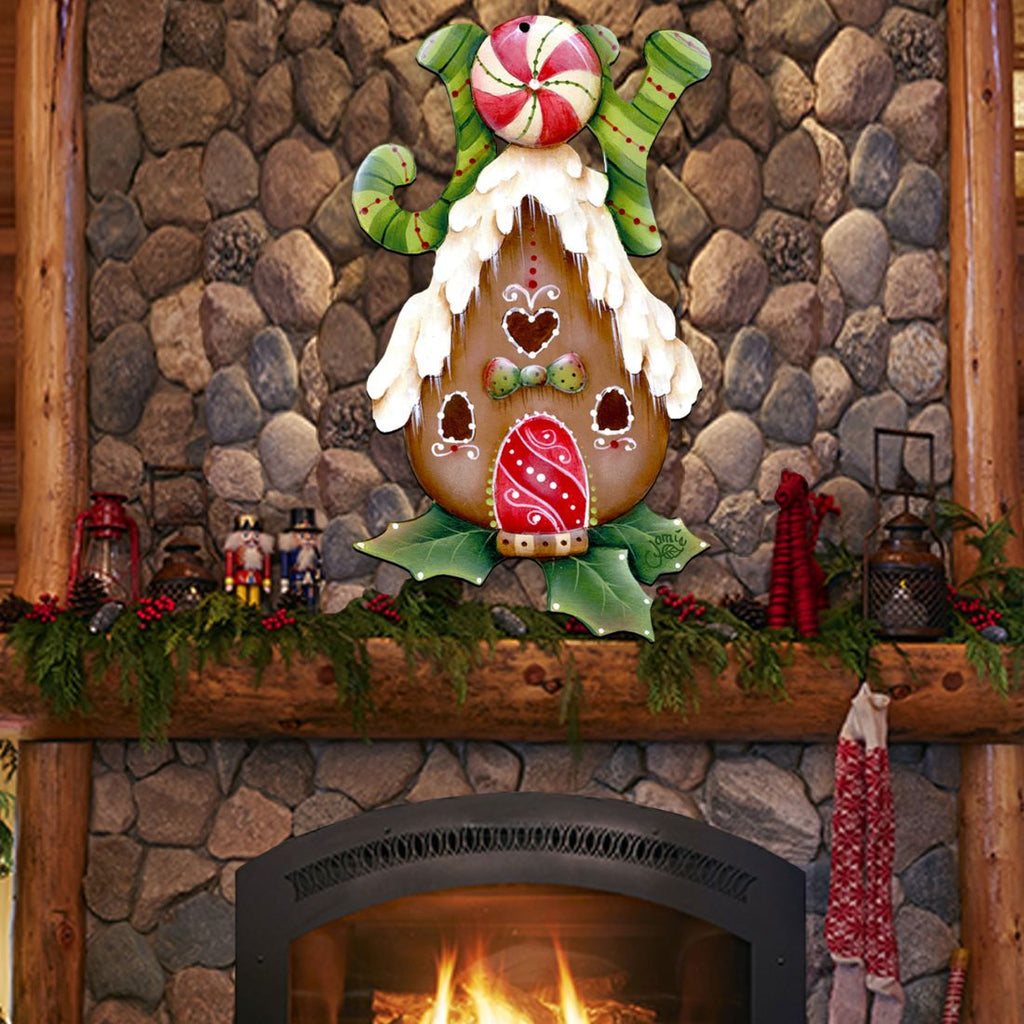 Joy Gingerbread House Door Decor by Jamie Mills-Price - Christmas Decor - 8457507H