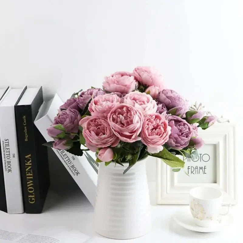 30cm Artificial Silk Peony Flowers Bouquet for Home Decoration -  Faux Christmas Flowers & Wedding Flowers