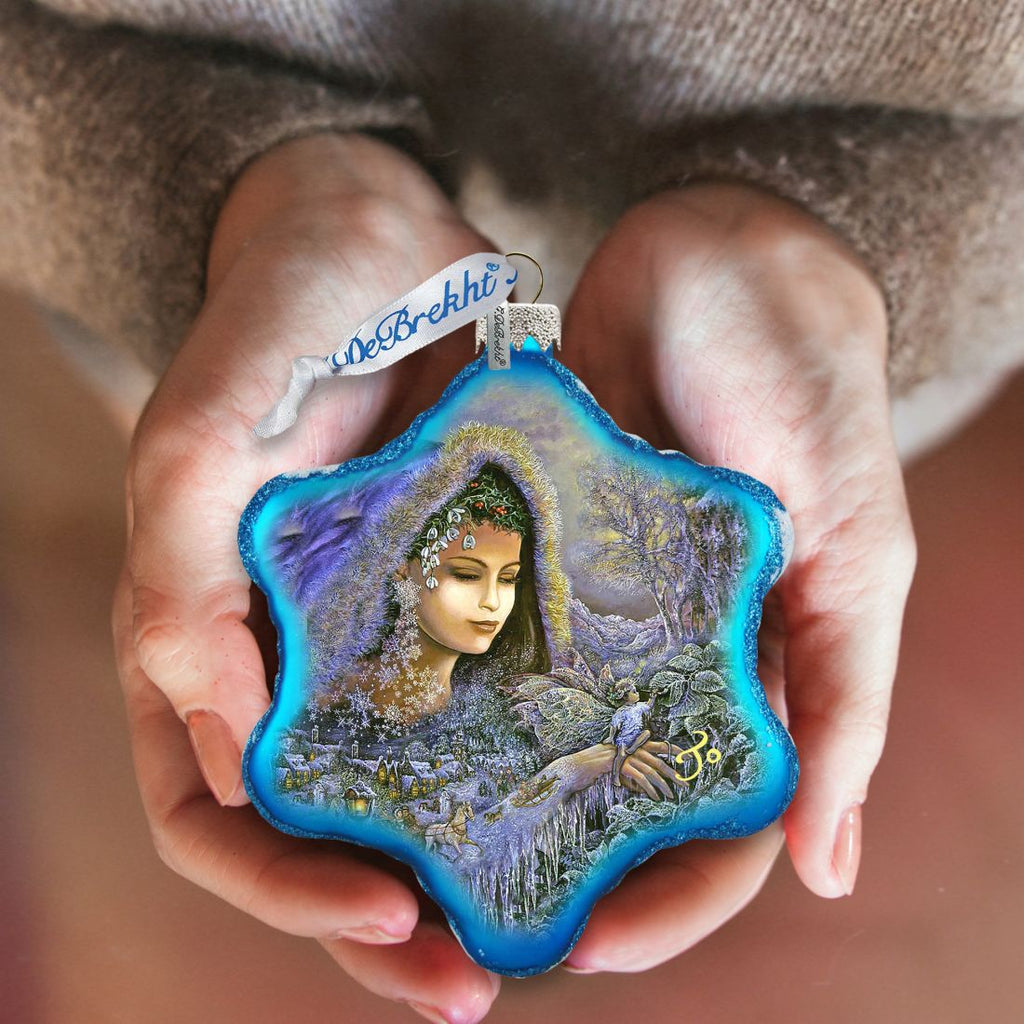 Winter Goddess Glass Ornament by Josephine Wall - Christmas Decor - 754-401-JW