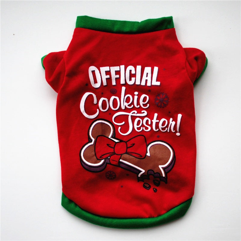 Red Christmas Style Christmas Snowman Pet Clothing Dog T-shirt