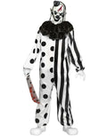 Killer Clown Black White Creepy Scary Clown Halloween Costume Teen