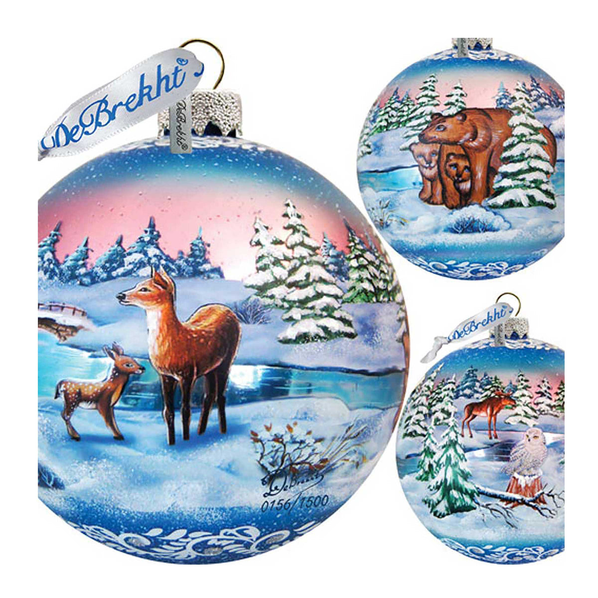 Snowy Night Ball Glass Ornament Limited Edition by G. DeBrekht - Christmas Decor - 73847