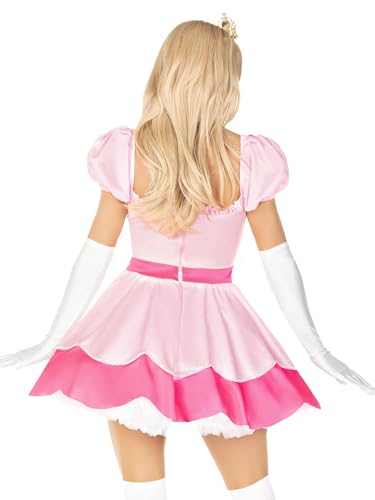 Princess Costume for Women - 3 Piece Jeweled Dress with Crown and Gloves