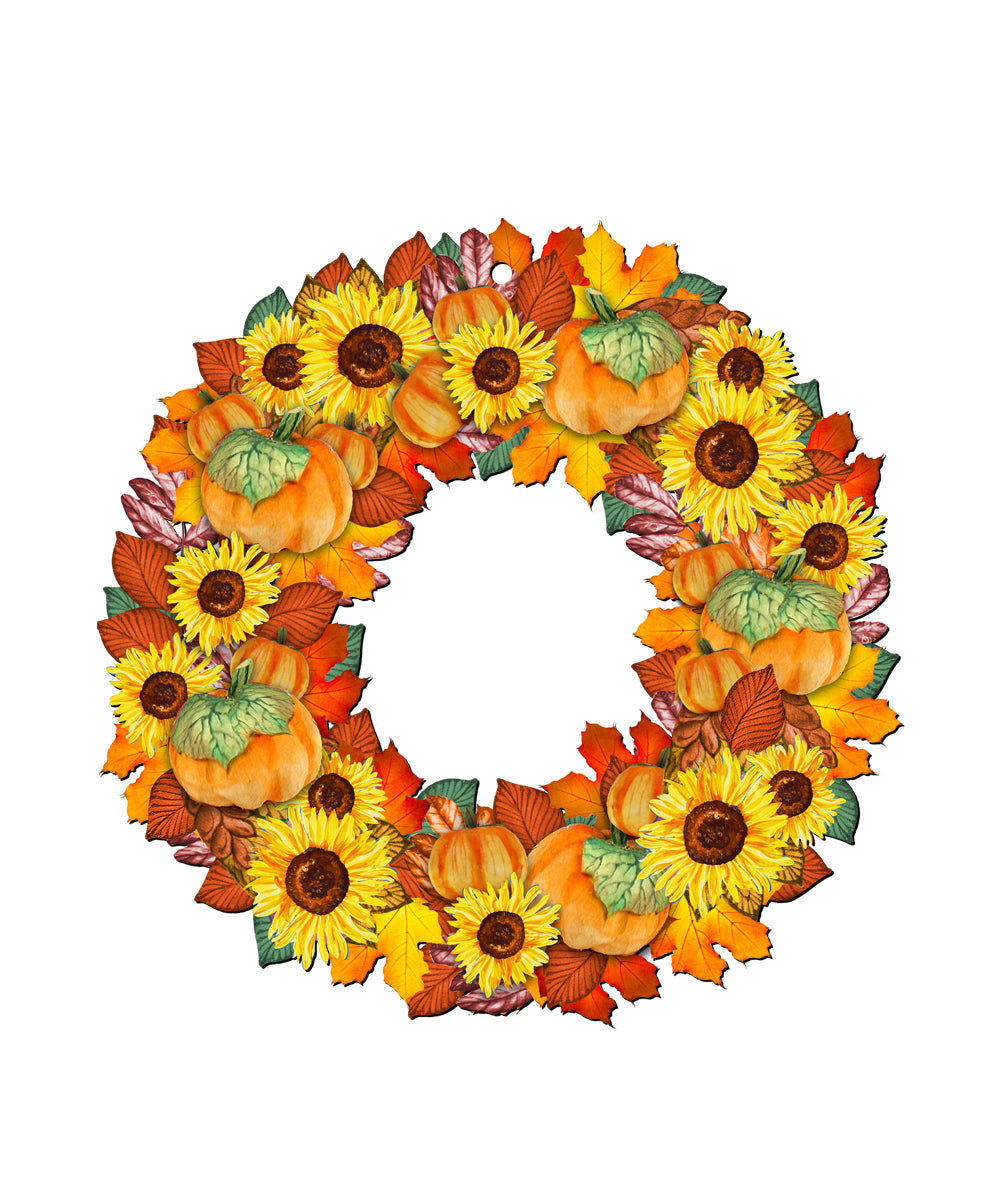 Fall Holiday Door Wreath by G. DeBrekht - Thanksgiving Halloween Decor - 8185305H