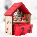 LED Light-Up Christmas Advent Calendar Wood House - Santa Claus