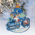 Christmas Train Wooden Ornaments by G. DeBrekht - Christmas Santa Snowman Decor - 8112180