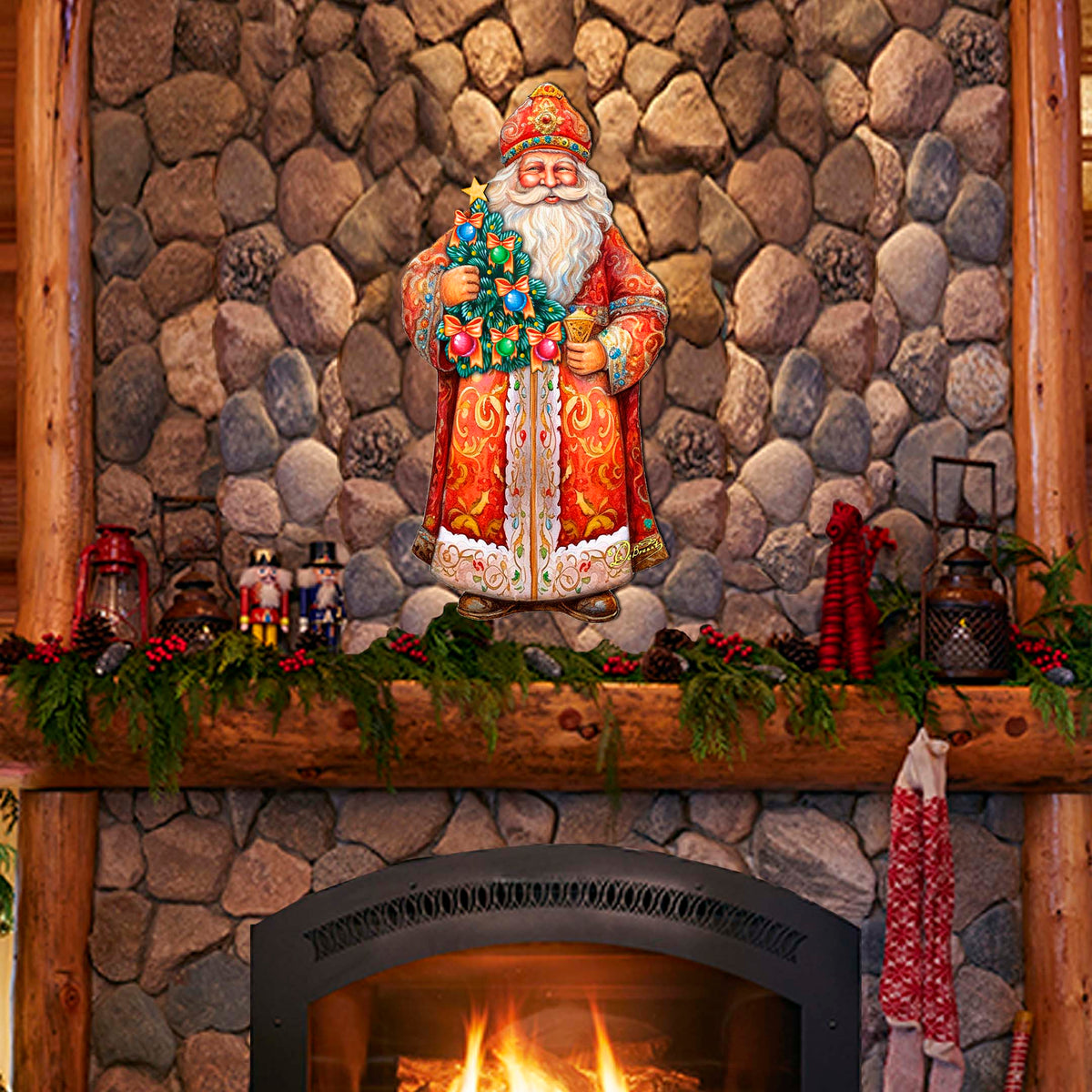 Santa's Tree of Joy Holiday Door Decor by G. Debrekht - Christmas Santa Snowman Decor - 8691418H