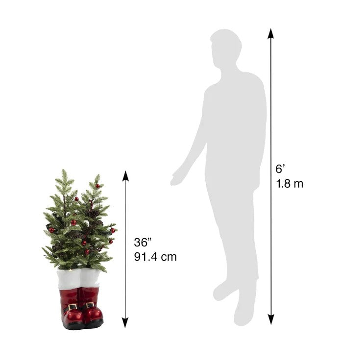 36'' Lighted Artificial Pine Christmas Tree