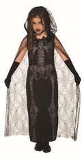 Graveyard Spirit Black Skeleton Dress Child Costume Size Small 4-6