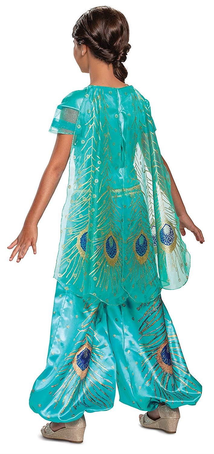 Jasmine Teal Aladdin Disney Princess Deluxe Child Girl Costume Medium 7-8