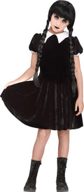 Gothic Girl Black Dress Wednesday Adams Child Costume Medium 8-10