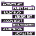 4-Pack Over-the-Hill Street Sign Cutouts