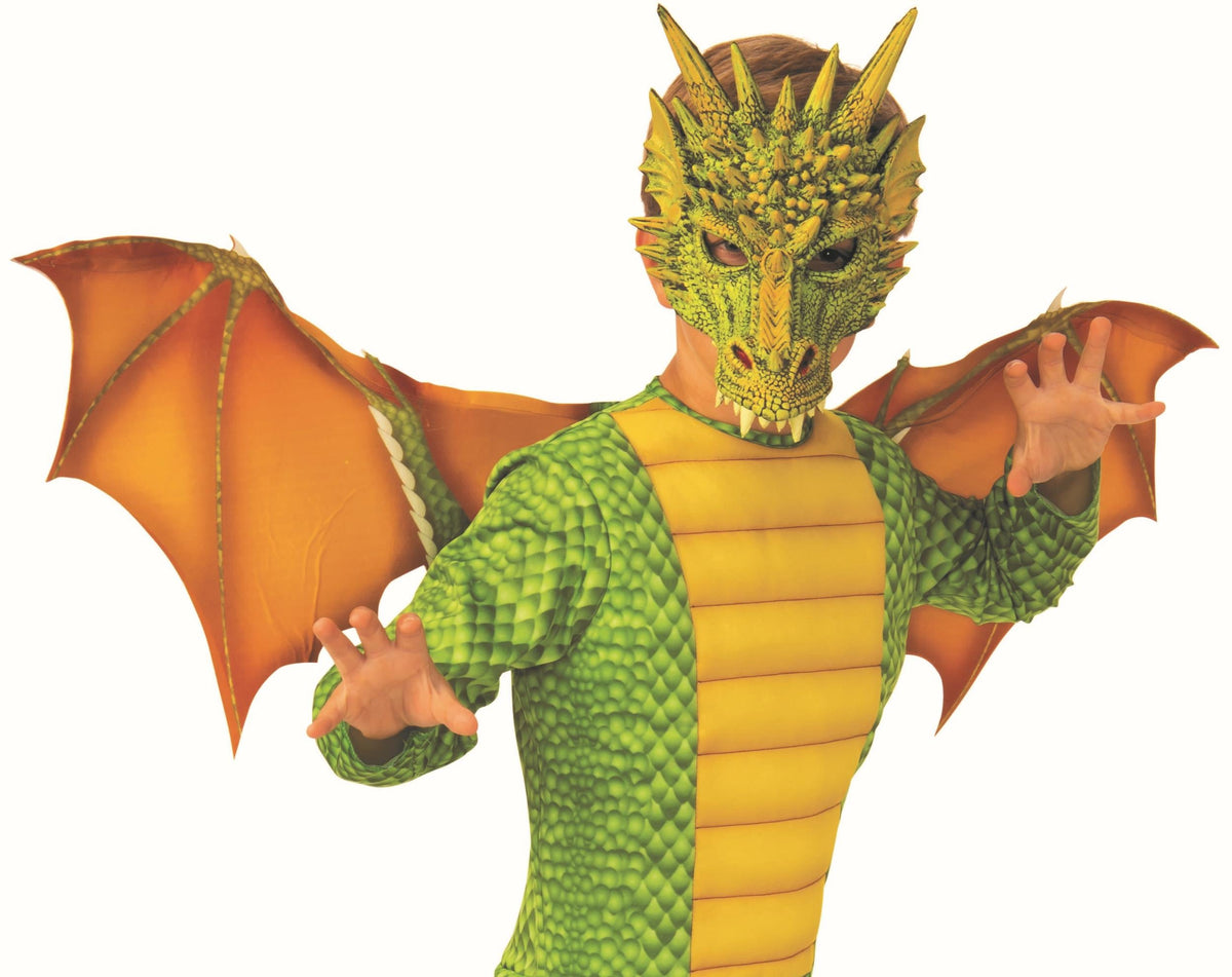 Green and Yellow Dragon Dinosaur Child Costume Medium 8-10