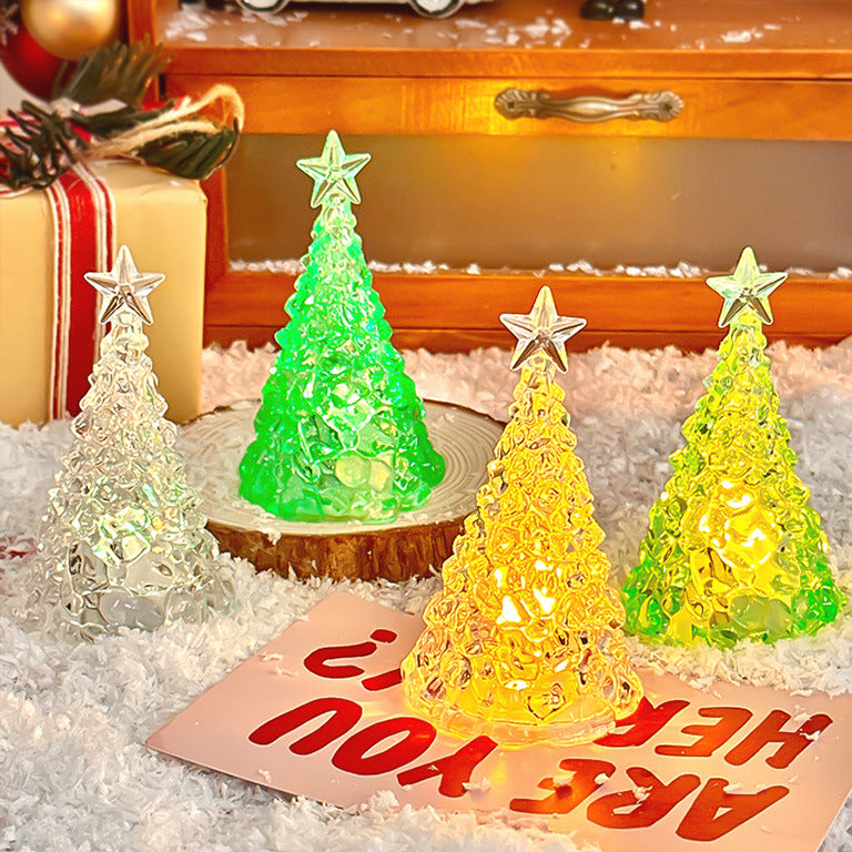 Christmas Star Tree Night Light LED Room Decoration Iceberg Atmosphere Light Children's Christmas Gift Desktop Ornament