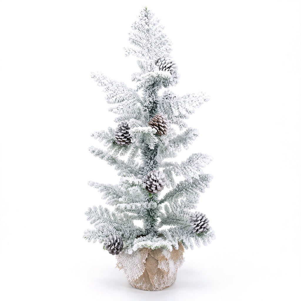 3ft Tabletop Christmas Tree with Snow Flocked Pine Cones