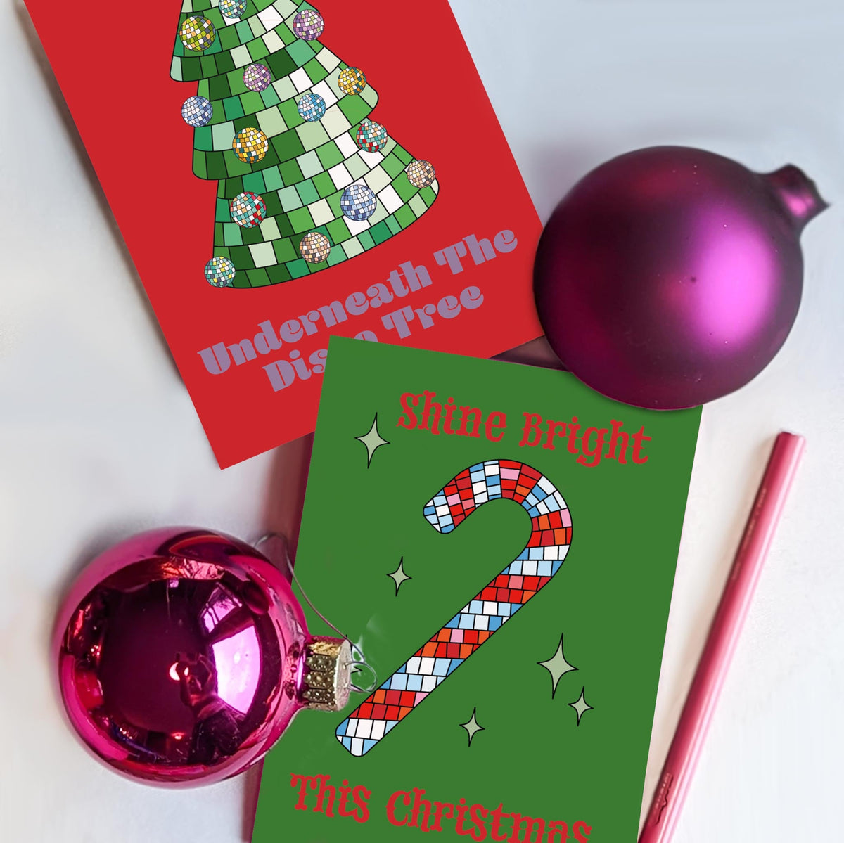 Disco Ball Christmas Cards, Set of 24