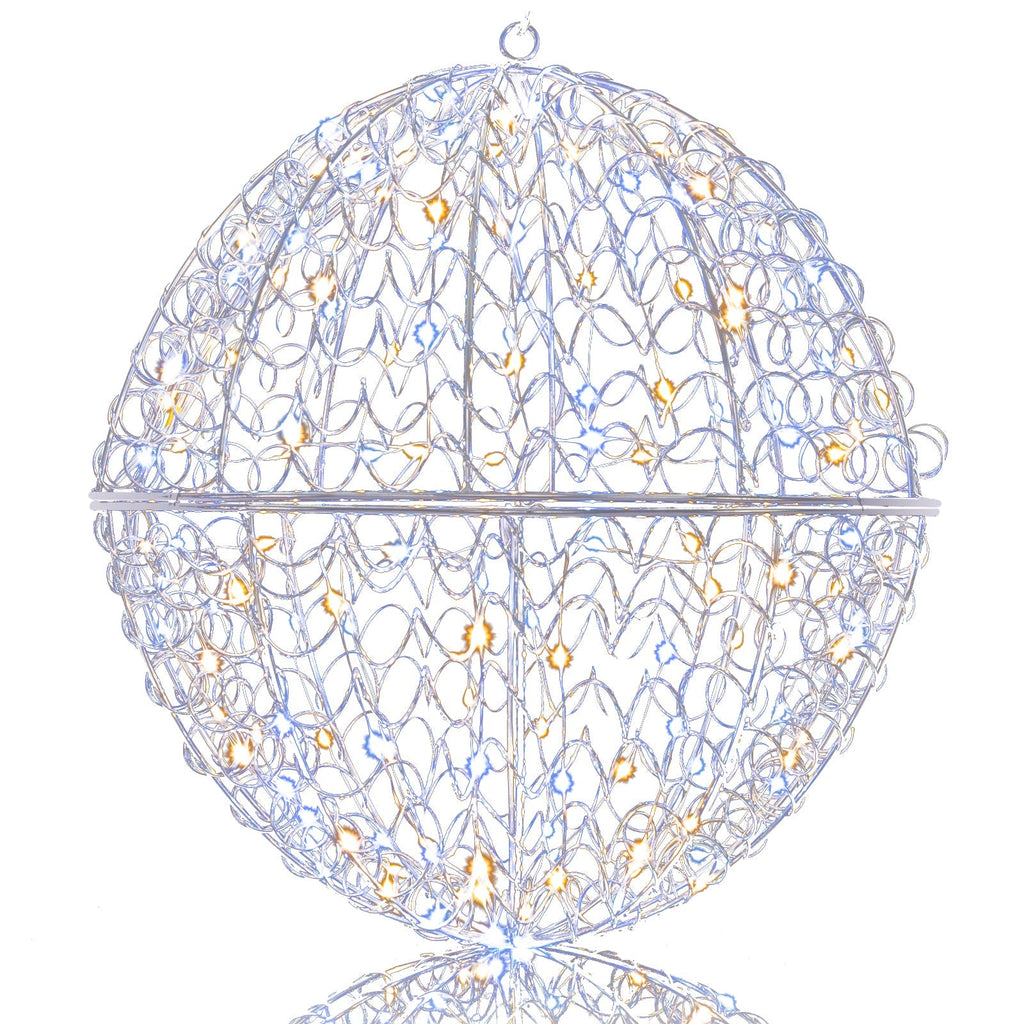3 Pcs Lighted Christmas Balls Large Standing/Hanging Metal Sphere Lights with 435 LEDs