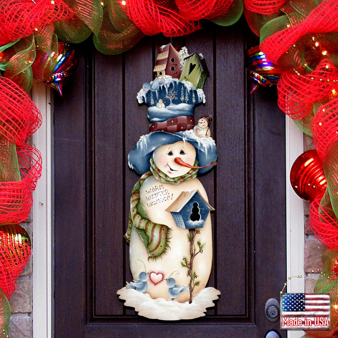 Freezing Frank Christmas Door Decor by Jamie Mills-Price - Christmas Santa Snowman Decor - 8457515H