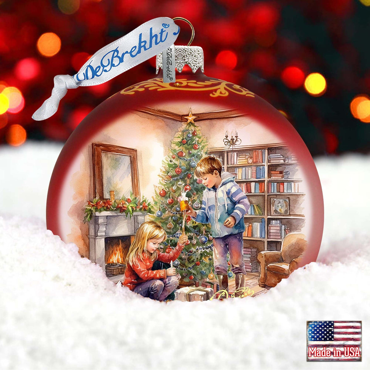 Cherished Moments Lg Glass Ornament by G. Debrekht - Christmas Decor - 73931