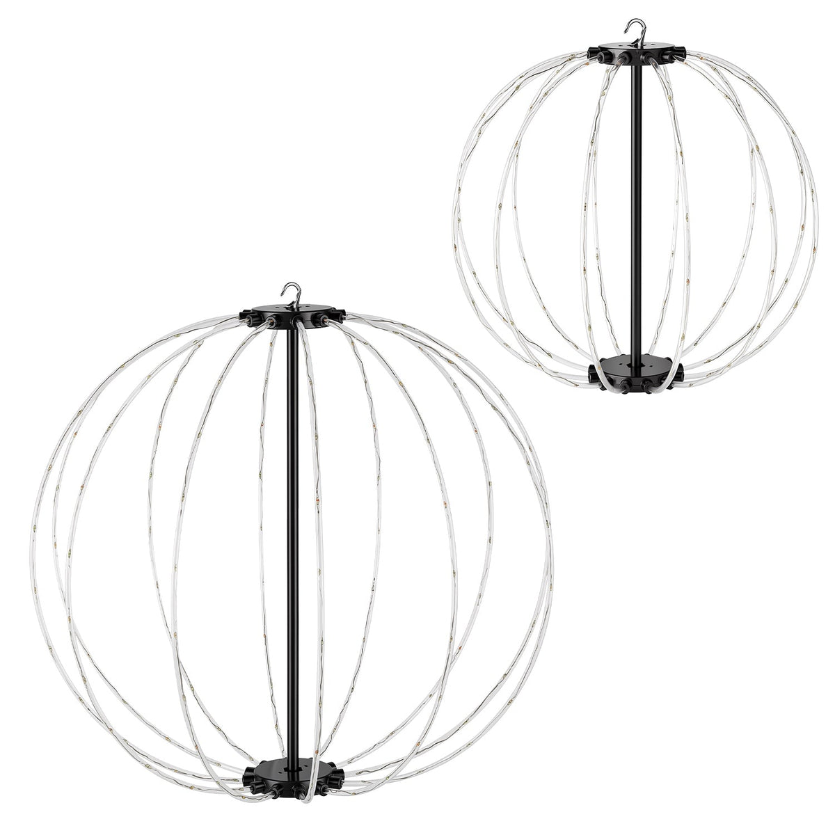 RGB LED Christmas Sphere Lights 2-Pack with Remote Control
