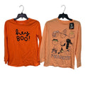 Lot of 2 Cat & Jack Art Class Girls Large Peanuts Long Sleeve Halloween T Shirts