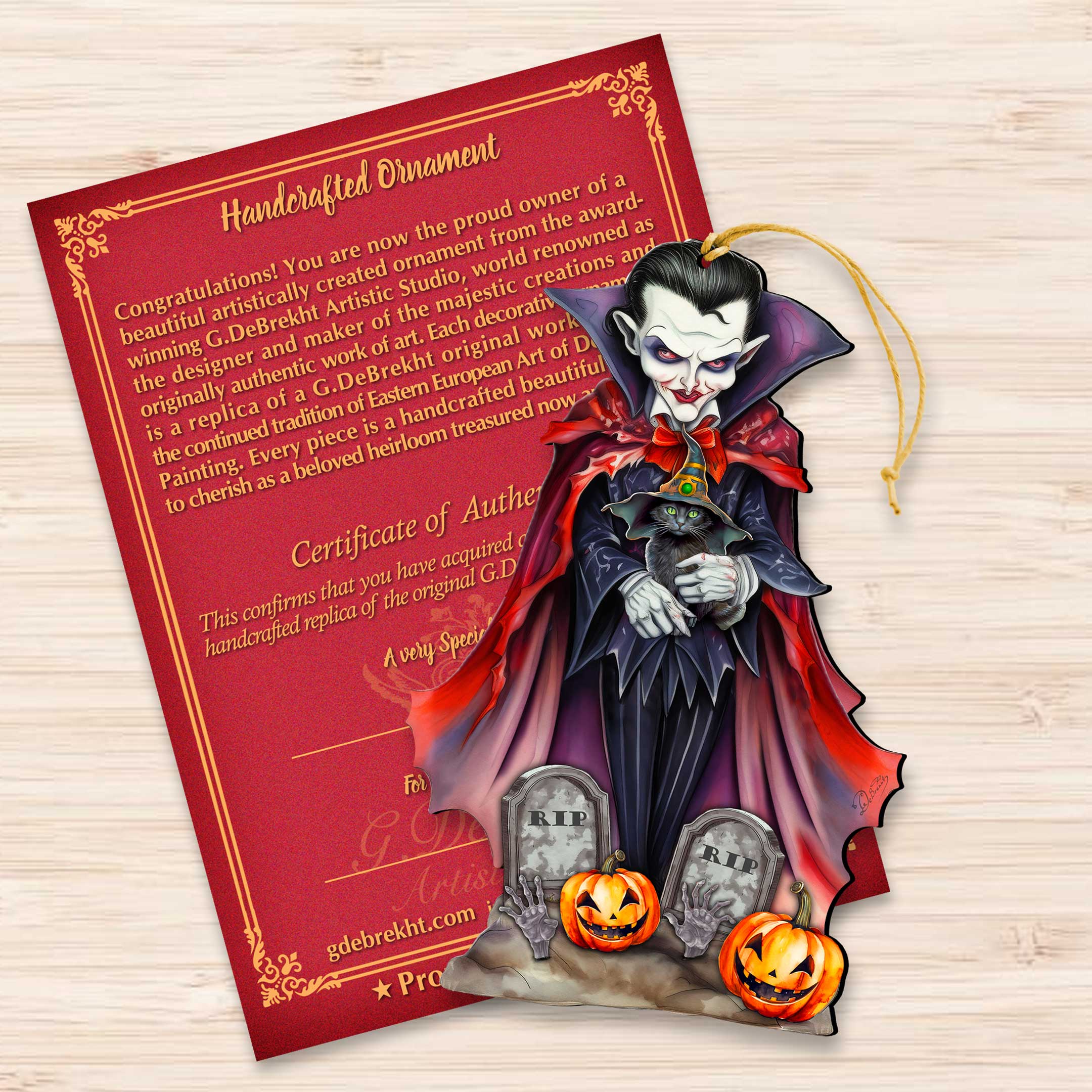 Dracula Wooden Ornaments by G. Debrekht  - Halloween Decor - 8652822