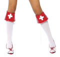 Red and White Nurse Boot Cuffs