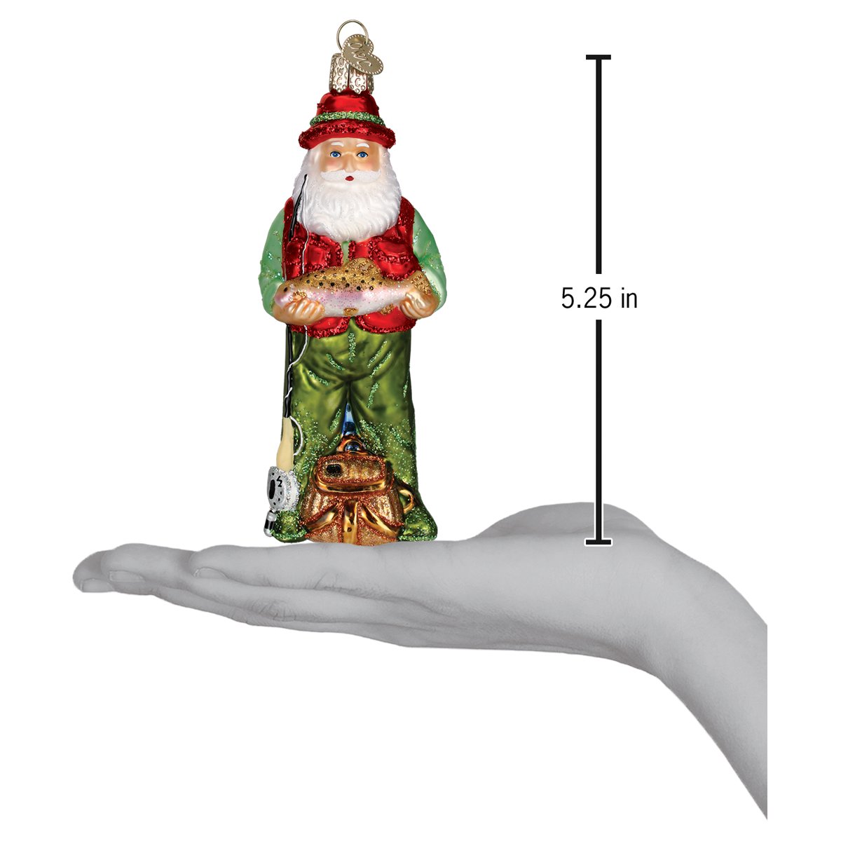 Fly Fishing Santa Ornament