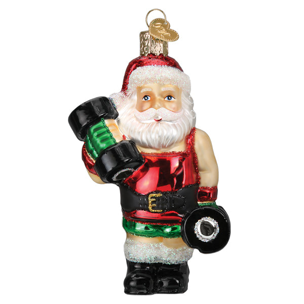 Bodybuilder Santa Ornament