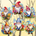 Garden Gnomes Clip-On Eco Wood Decorative Ornaments Set of 6 by G. Debrekht - Christmas Decor - 8090030C-S6