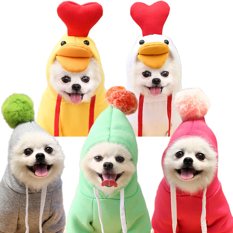 Cute Fruit Dog Clothes for Small Dogs Hoodies Winter Warm